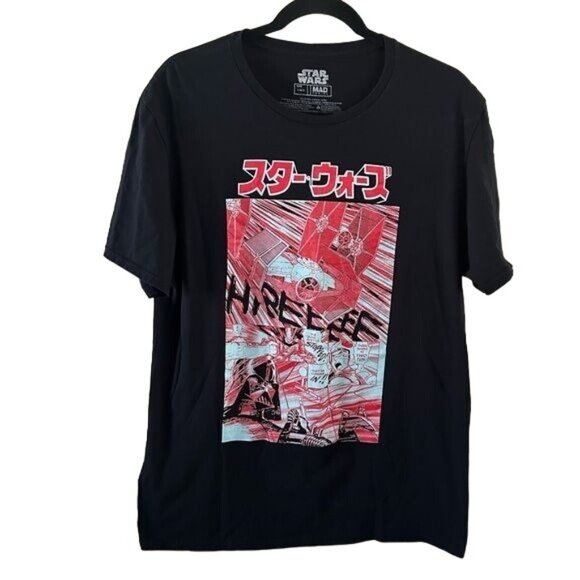 Star Wars Mad Engine Graphic T-Shirt Black & Red Sz Large - Picture 1 of 13